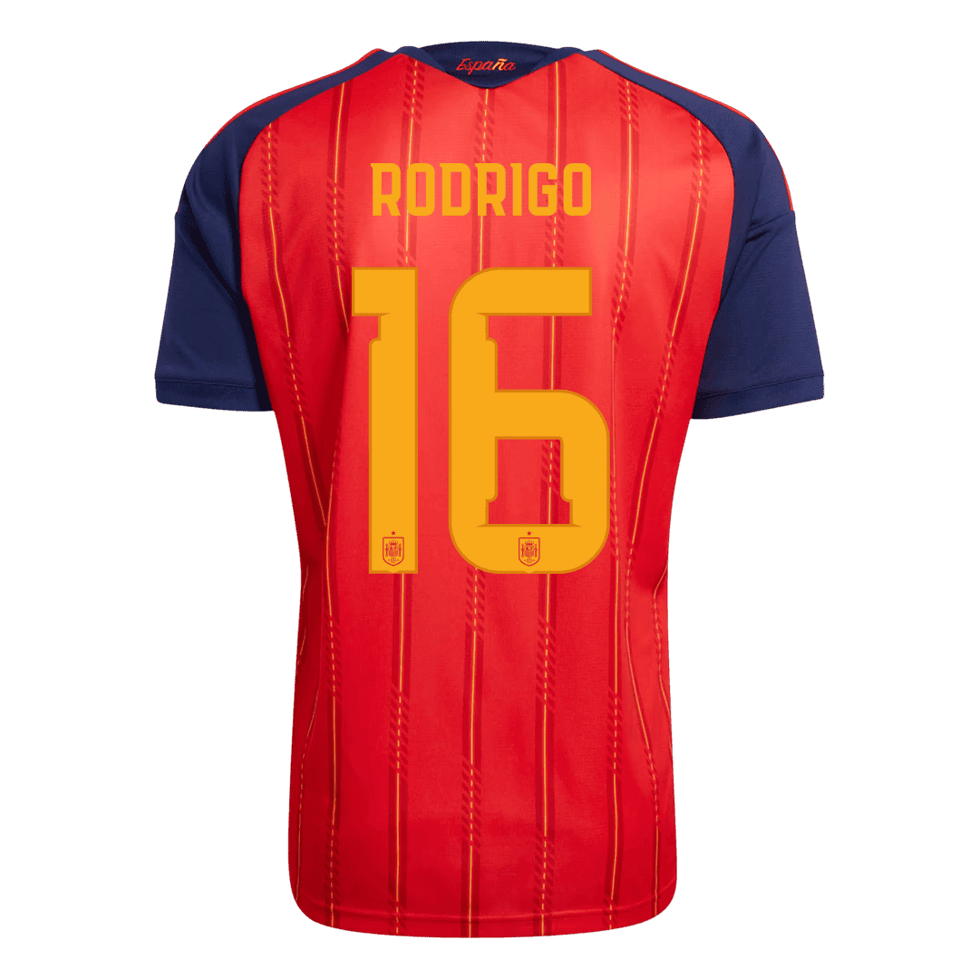 RODRIGO #16 Espagne Domicile Maillot - Coupe du Monde 2026 Rouge Joueur