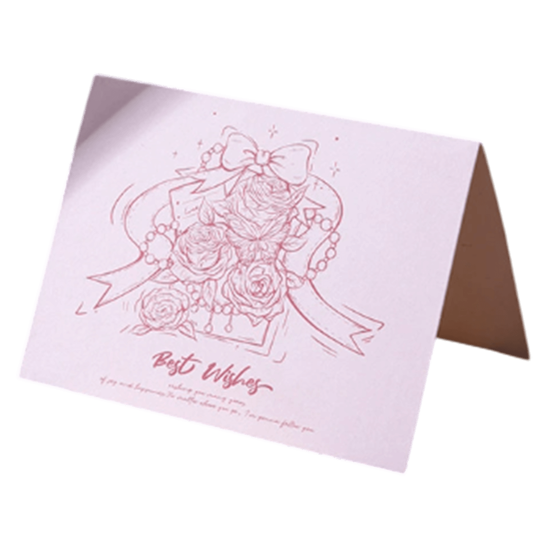 Custom Rose Best Wishes Anniversary Card Pink