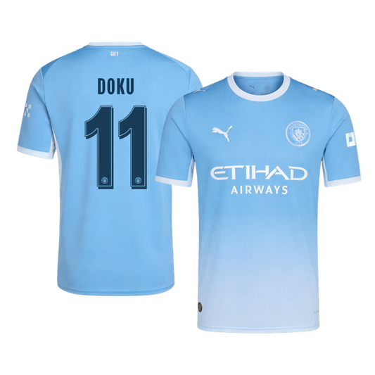 DOKU #11 Manchester City Domicile Maillot 2026/27 Bleu - UCL