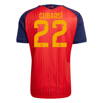 CUBARSÍ #22 Espagne Domicile Maillot 2 Stars - Champion Edition - Coupe du Monde 2026 Rouge