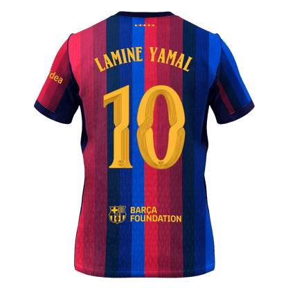LAMINE YAMAL #10 Barcelone Domicile Maillot 2026/27 Blue&Garnet - UCL