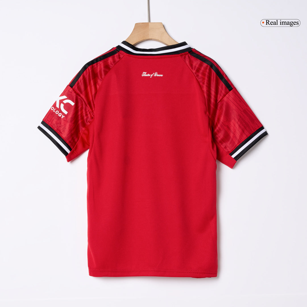 Manchester United Domicile Maillot Kit 2025/26 Junior Rouge
