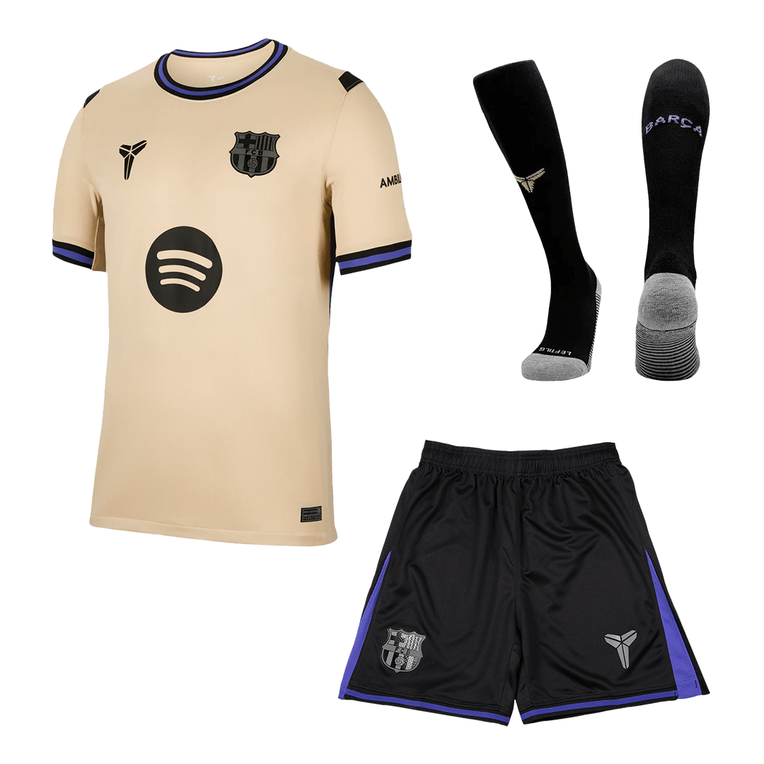 Barcelone Extérieur Maillot Kit 2025/26 Jaune&Noir
