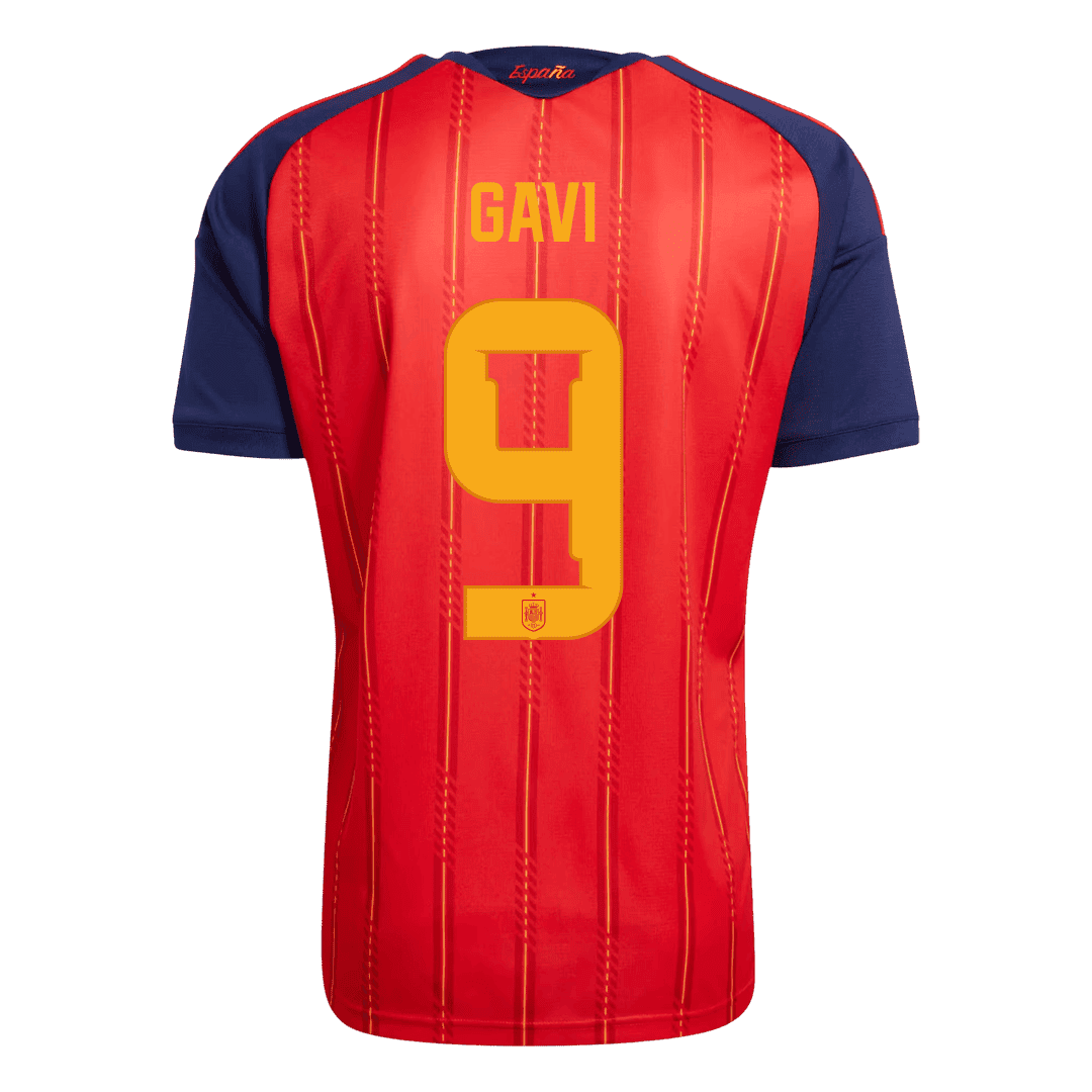 GAVI #9 Espagne Domicile Maillot 2 Stars - Champion Edition - Coupe du Monde 2026 Rouge
