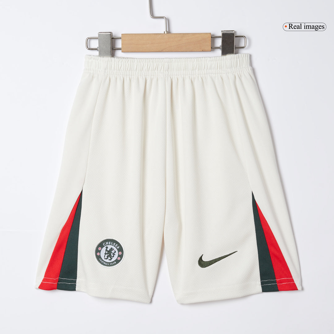 Chelsea Extérieur Maillot Kit 2025/26 Enfant Blanc