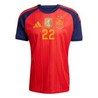 CUBARSÍ #22 Espagne Domicile Maillot 2 Stars - Champion Edition - Coupe du Monde 2026 Rouge Joueur