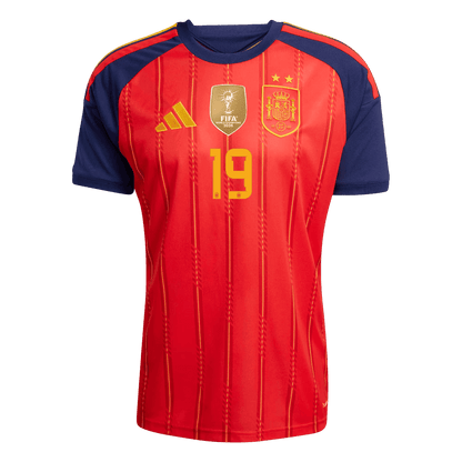 LAMINE YAMAL #19 Espagne Domicile Maillot - Coupe du Monde 2026 Rouge Joueur