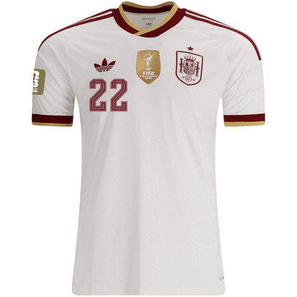 CUBARSÍ #22 Espagne Extérieur Maillot 2 Stars - Champion Edition - Coupe du Monde 2026 Blanc