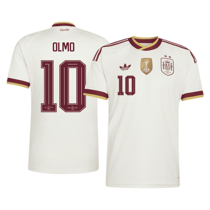 OLMO #10 Espagne Extérieur Maillot - Coupe du Monde 2026 Blanc